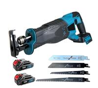 Cordless Reciprocating Saw,18V Reciprocating Saws with 2 x 3000mAh Batteries,4 PCS Saw Blades, 0-3500 RPM Variable Speed, Tool-Free Blade Change, Ideal for Wood and Metal Cutting
