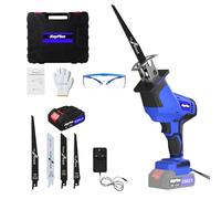 Cordless Reciprocating Saw,Compact Brushless Reciprocating Saws Kit with 1.5Ah Battery and Charger,One-Handed,Tool-Free Blade Change,4 Saw Blads for Wood/Metal/PVC Cutting