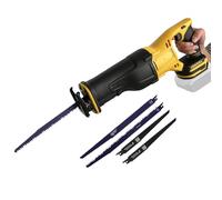 Cordless Reciprocating Saw Compatible with Dewalt 18-20V Battery, 3500 RPM Brushless Electric Recip Saw with 4 Saw Blades Stepless Speed Switch, Cutting for Metal, Wood, Plastic (Yellow for Dewalt)