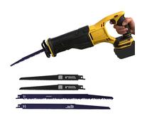 Cordless Reciprocating Saw Compatible with Dewalt 18V/20V, Brushless Electric Saw 3500RPM Variable Speed with 4 Blades for Woods Metal PVC Cutting (No Battery) (Yellow, for Dewalt)
