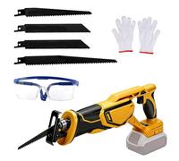 Cordless Reciprocating Saw Compatible with Dewalt 20V, 3500SPM Brushless Reciprocating Saw with 4 Blades Safety Glasses and Gloves, 4 Variable Speed Speed Electric Saws for Metal, Wood(No Battery)