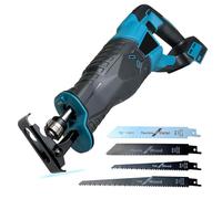 Cordless Reciprocating Saw Compatible with Makita 18V Battery, 25MM Stroke Length, Variable Speed, 4 Saw Blades Included for Easy Cutting of Wood and Metal, (Tool only, no Battery)