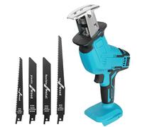 Cordless Reciprocating Saw, Electric Wood Saw with 4 Saw Blades, Portable Power Hand Saw for Metal, Wood, PVC Pipe Cutting, Tree Pruning (Set)