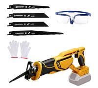 Cordless Reciprocating Saw for Dewalt 20V, 3500 SPM Brushless Electric Saw with 4 Blades, Safety Gloves & Goggles,Electric Recip Saw for Wood Metal Plastic Cutting Tool Free Blade Change (No Battery)