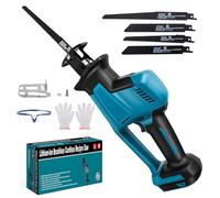 Cordless Reciprocating Saw for Makita 18V LXT Battery, 0-3100 SPM, Stroke Length 22mm, Brushless Reciprocating Saw with 4 Saw Blades, for Cutting Wood, Plastic, Metal (Tool Only, No Battery)