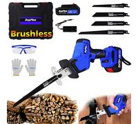 Cordless Reciprocating Saw with 1.5Ah Battery and Charger, 21V Brushless Reciprocating Saw Cordless Wood Saw,1900SPM Variable Speed Electric Sabre Saw, 4 Saw Blades for Wood Metal Cutting,Tree Pruning