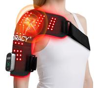 Cordless Red Light Therapy for Shoulder with Heat & Massage, FSA&HSA, Black | Portable, 5000mAh, 88 LEDs 660nm&850nm, 3 Vibration Modes, 3 Heating Levels, 5 Power Levels, 30 Min Auto-Off Timer