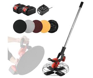 Cordless Rendering Tool, Professional Handheld Power Trowel with 5 Types of Grinding Discs, 6 Speed Screed Concrete Cement Finisher with Detachable Extension Rod, for Polishing and Concrete,30000mah