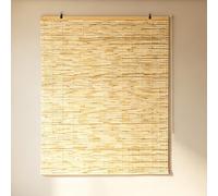 Cordless Retro Reedcane Curtains Bamboo Roll Up Shades Partition Decorative Curtains Bamboo Roller Blind for Garden Balcony Window Hand Woven(50″x72″)