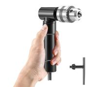 Cordless Right Angle Drill Attachment Adapter 90 Degree Handle, 1-10mm Aluminum Head 90 Degree Drill Chuck Converter Adapter with Handle Chuck 3/8" Keyed Chuck and 8mm Hex Shank