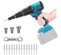 Cordless Rivet Gun Compatible with Makita 18V Battery - Brushless Pop Rivet Gun for Effortless Fastening, Automatic Rivet Nut with LED Light, Rivet Nut Gun Kit with 50 Rivets, 3 Nozzles and Wrench