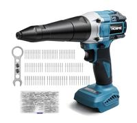 Cordless Rivet Gun for Maki-ta 18V Battery, 20,000N Cordless Rivet Nut Gun, Brushless Automatic Electric Pop Rivet Gun, for 3, 4, 5 mm Rivets, with 150 Rivets (Without Battery)