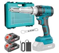 Cordless Rivet Gun with Brushless Motor, Includes Multiple Adapters for Blind Rivets, Compatible with Standard Batteries