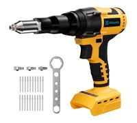 Cordless Rivet Nut Tool Kit Compatible with Dewalt 20V Battery(Tool Only),Brushless Cordless Rivet Gun with 3 Size (1/8",5/32",3/16") Rivets and Rivet Head,Pop Rivet Gun for Metal, Plastic and Leather