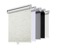 Cordless Roller Shades Blackout Blinds for Windows Room Darkening Rolled Up Shades with Spring System, UV Protection Window Shades Door Blinds for Home and Office (27.5" W x 72" H, Linen Cream