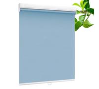 Cordless Roller Shades for Windows,Blue Blackout Roller Blinds 60cm 70cm 80cm 90cm 100cm 110cm 120cm,Retractable Sunshade Roller Blinds,Thermal Insulated/Privacy Curtains,W×H-140×150cm(55 * 59in)