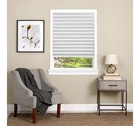 Cordless Room Darkening Temporary Pleated Vinyl Window Shades - 36 Inch Width, 75 Inch Length - White - 1-2-3 Peel N' Stick - Light Filtering Pull Down Blinds for Windows by Achim Home Decor