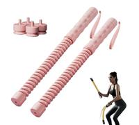Cordless Ropeless Battle Ropes for Home Gym,Portable Weighted Workout Rope with 4pcs Counterweight for HIIT, Cardio & Strength Training, Low-Impact Full Body Exercise Equipment for Men Women (Pink)