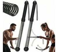 Cordless Ropeless Weighted Battle Rope Sticks, Portable Home Gym Workout Exercise for Full-Body Strength Training, Durable Fitness Accessories with Smooth Flow Design, Ideal for Indoor Cardio (Black)