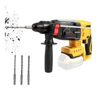 Cordless Rotary Hammer Drill for Dewalt 18V 20V, Brushless SDS-Plus Electric Rotary Hammer Drill with 4 Function, 360°Auxiliary Handle, 3 Drills Bits for Concrete Brick Wall Metal (NO Battery)