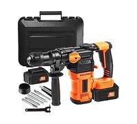 Cordless Rotary Hammer Drill Heavy Duty for Concrete Masonry Brick Drilling, Demolition Breaker with Chipping and Hammering Functions, Professional Power Tool for Construction