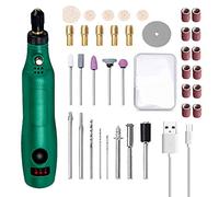 Cordless Rotary Tool 5000-15000 RPM Mini Electric Grinder Rechargeable Power Engraving Pen with 3 Speed and 36Pcs Accessories for Sanding Polishing Drilling Carving(Green)