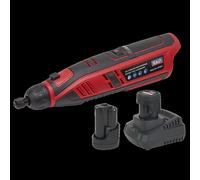 Sealey CP1207KIT 12v Cordless Rotary Tool/Engraver Kit 2 x 1.5ah Batte