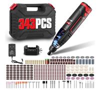 Cordless Rotary Tool Kit,12V Rechargeable Rotary Tool with 343pcs Accessories,7 Variable Speed 35000RPM, Power Rotary Multi Tool Kit for Sanding, Polishing, Carving, Drilling and DIY Crafts