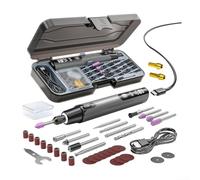 Cordless Rotary Tool Kit With Rechargeable Battery And LED Display For Precise Speed Adjustment Wood Plastic Metal And Glass Materials(Gray set)