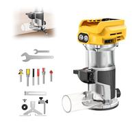 Cordless Router Compatible with Dewalt 20V Battery, 33000 RPM Brushless Wood Trimmer with 6 Speed, Palm Router Power Routers Tool for Wood Laminate Flooring(NO Battery)