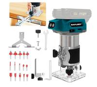 Cordless Router Compatible with Makita 18V Battery, 800W Brushless Wood Trimmer with 5-Speed, Straight Guide, Guide Wheel, 15 1/4-Inch Bits and Spanner, Palm Router for Woodworking (Tool Only)