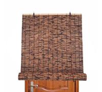 Cordless Rustic Carbonized Straw Blind - Farmhouse Decor, Sun Shade Window Cover, Breathable Easy Clean - Enhances Any Space(W50xH100cm/20x39in)