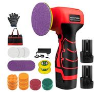 Cordless Sander, 3" Palm Sander with 2Pcs 16.8V 3.0Ah Batteries, 3500RPM Mini Polisher, 30 Accessories Sanders Tool for Sanding/Polishing/Waxing/Cleaning