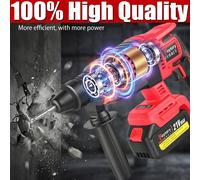 Cordless SDS-plus Drill Rotary Hammer Drill 4 Mode with Bit & 2 Batteries