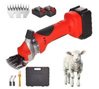 Cordless Sheep Shears, 550W Electric Wool Clippers with 2 * 1300mAh Batteries & Adjust Blade Spacing, Sheep Shearing Clippers for Shaving Sheeps Goats Cattle Farm Pet 9 Tooth-2 Battery