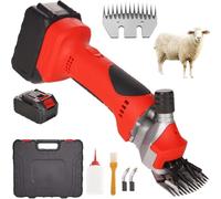 Cordless Sheep Shears 550W, Rechargeable Livestock Clippers with 2 | Dual 9T/13T alloy steel blades and variable speed control adapt to thick wool or fine fiber
