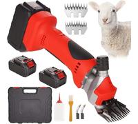 Cordless Sheep Shears 550W, Rechargeable Livestock Clippers with 2 | Dual 9T/13T alloy steel blades and variable speed control adapt to thick wool or fine fiber