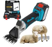 Cordless Sheep Shears, 850w Electric Wool Clipper With 2×6000mah Batteries, 2300 Rpm, 6 Speed Electric Wool Scissors, 9/13-tooth Steel Blades, Battery Powered Shearing Tool For Sheep & Livest