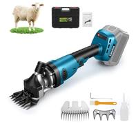 Cordless Sheep Shears Clipper for Makita 18 V Battery, 850 W 2800 rpm, 3 Speed Brushless Wool Scissors for Livestock Supplies for Shaving Fur Wool on Sheep, Goats and Dirty Cattle (without Battery)
