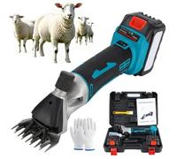 Cordless Sheep Shears, Electric Shearing Machine 9/13 Tooth Blades, 6 Adjustable Speeds, Wool Clippers Tool with Dual Battery,Rechargeable for Sheep, Goats, Alpacas 13 Teeth