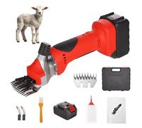 Cordless Sheep Shears, Electric Sheep Shearing Clippers 550W with 9 Teeth Blade, Adjust Speed Knob, 1300mAh Livestock Grooming Kit for Sheep Goats Cattle 1battery