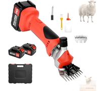 Cordless Sheep Shears, Sheep Clippers with 2 PCS Rechargeable Battery, 6 Speeds Heavy Duty Livestock Haircut for Grooming Sheep Goats Cattle Thick Coats Animals