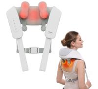 Cordless Shiatsu Neck and Back Massager with Heat, 10 Mins x 12 Uses, 3 Massage Modes & 2 Intensity Levels, 3D Kneading Deep Tissue for Pain Relief, Voice Prompt & Smart Memory, Relax for Women, Men