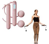 Cordless Skipping Ropes for Adults, Skipping Rope with Counter, Indoor Skipping Rope without Rope, LED Display Gravity Ball Skipping Rope for Home Workout Equipment (Pink-a)
