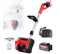 Cordless Snow Blower - 20V Battery Powered Snow Shovel with Gloves and Goggles, 30 CM Clearing Width, 20 CM Depth, 8 M Throwing Distance, Safety Switch for Patio, Deck, Drive