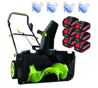 Cordless Snow Blower - Electric Snow Thrower with 4.0Ah Batteries, 50cm Clearing Width, 25cm Depth, 180° Adjustable Chute for Driveways, Paths & Patios