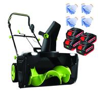 Cordless Snow Blower - Electric Snow Thrower with 4.0Ah Batteries, 50cm Clearing Width, 25cm Depth, 180° Adjustable Chute for Driveways, Paths & Patios