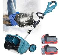 Cordless Snow Shovel 1000W Brushless Snow Blower, 40.7cm Width & 20cm Depth, Adjustable Length 110-130cm, 1 Battery Included