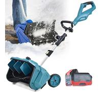 Cordless Snow Shovel 1000W Brushless Snow Blower, 40.7cm Width & 20cm Depth, Adjustable Length 110-130cm, 1 Battery Included