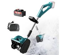 Cordless Snow Shovel, 24V Battery Powered, Telescopic Pole, 45° Adjustable Direction, 30CM Clearing Width, 6M Throwing Distance, Ideal for Patios and Walkways